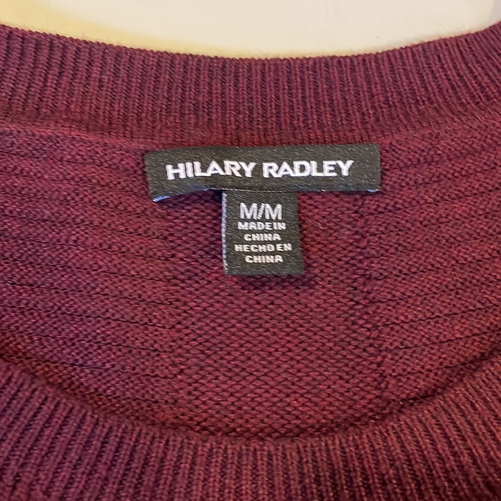 Hilary Radley lightweight ribbed maroon sweater - Picture 5 of 6